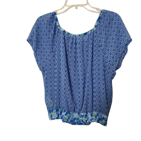 Abercombie & Fitch Women’s XS Peasant Romantic Blue Floral Blouse Top Cottage - Picture 2 of 11